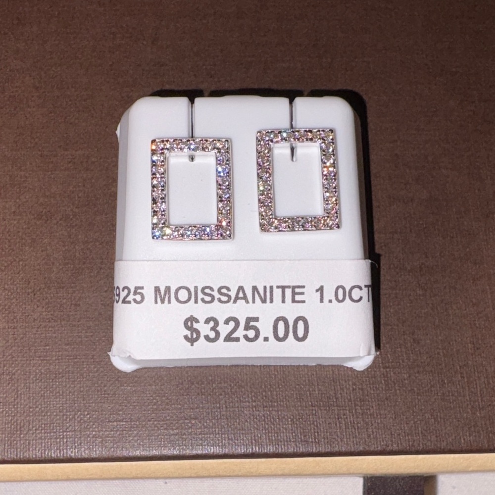 Elegant Moissanite Silver Earrings